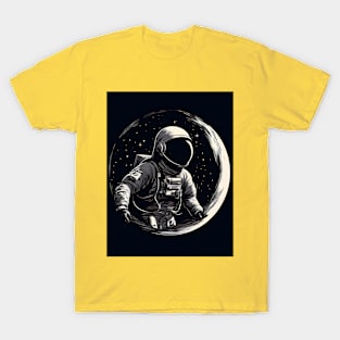 Spaceship Illustration: Multicolor Artwork T-Shirt